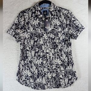 525-Nautica Abstract Black and Cream Shirt
